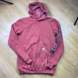 Carhartt red and black Mens hoodie Original Fit pullover with hood size S K288
